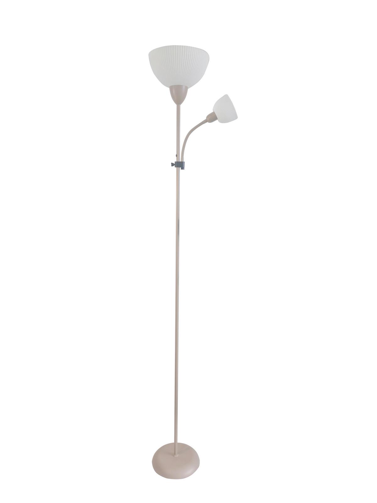 Állólámpa Action Pro - fehér/szürkésbézs, Basics, műanyag/fém (27/13/36cm)