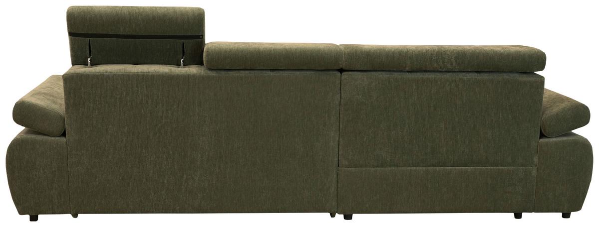 Rohová sedačka VEGAS, levá, lesní zelená žinylka - černá/lesní zelená, Design, dřevo/textil (173/294cm)