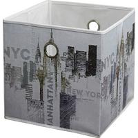 SKLADACÍ BOX NYC - viacfarebná, Modern, textil (32/32/32cm)