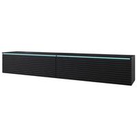 Lowboard Vera D180 Schwarz B: 180 cm - Schwarz/Grau, LIFESTYLE, Holzwerkstoff (180/30/33cm) - P & B