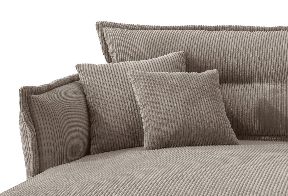 Ecksofa Lava Graubraun S: 180/255 cm - Graubraun/Schwarz, MODERN, Textil (180/255cm) - Livetastic