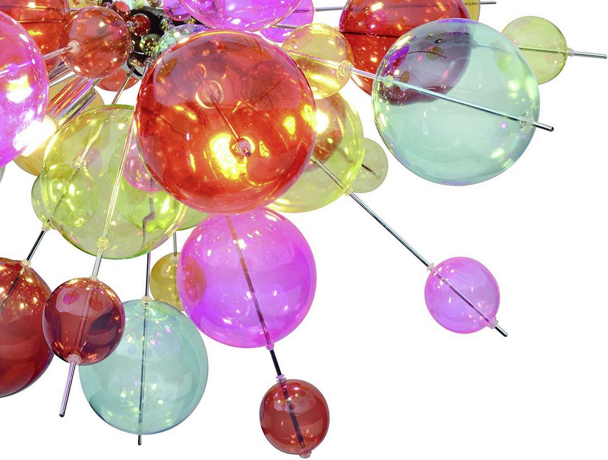 Hängeleuchte Explosion H: 150 cm 10-Flammig - Chromfarben/Klar, Design, Glas/Metall (65/150cm) - Näve