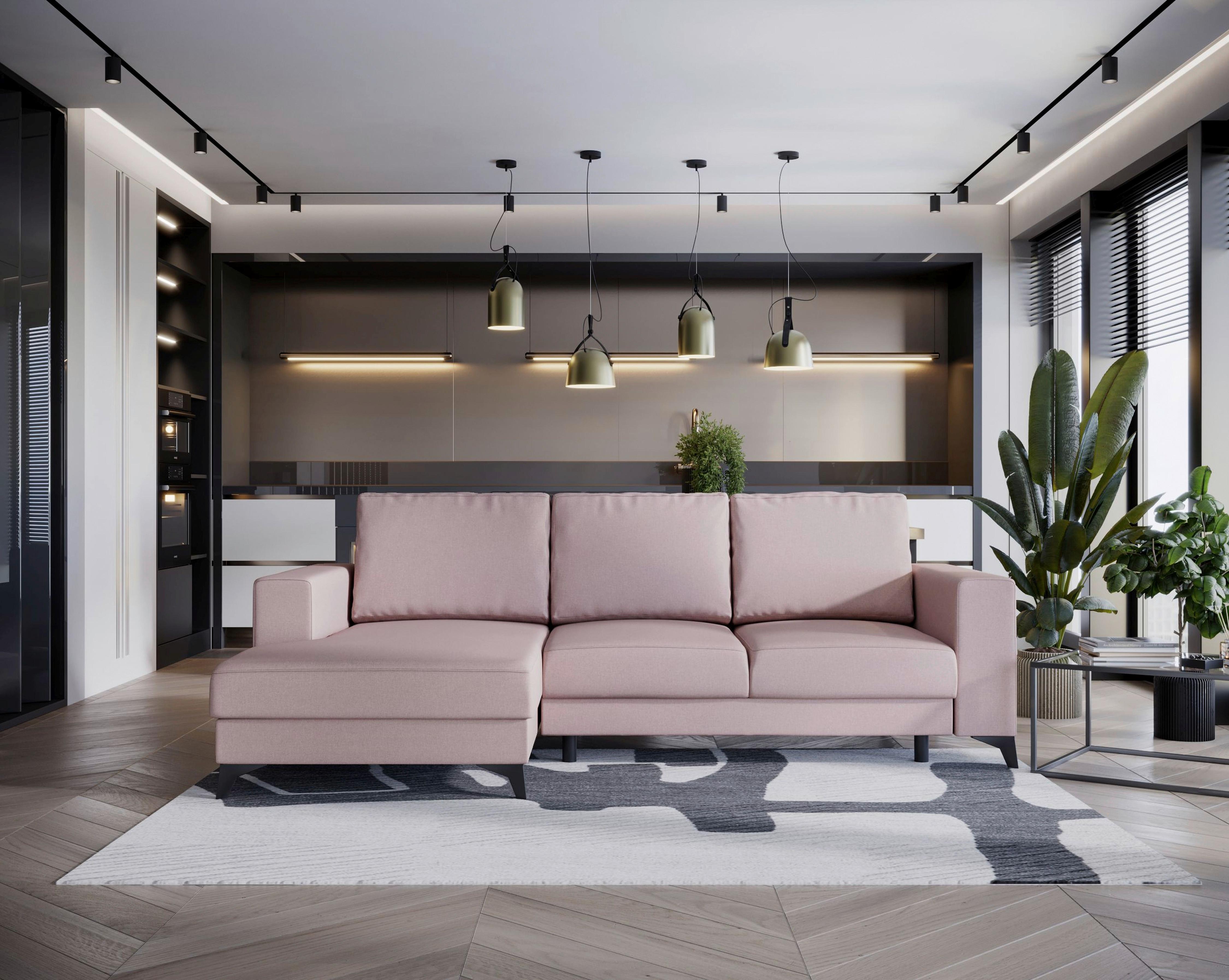 Harvey Rosa S: 156x244 Cm - Schwarz/Rosa, Design, Textil (156/244cm) - Livetastic