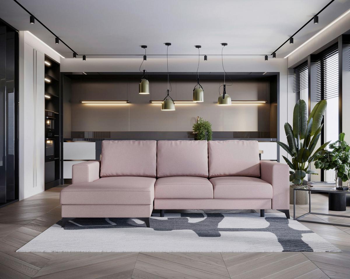 Harvey Rosa S: 156x244 cm - Schwarz/Rosa, Design, Textil (156/244cm) - Livetastic