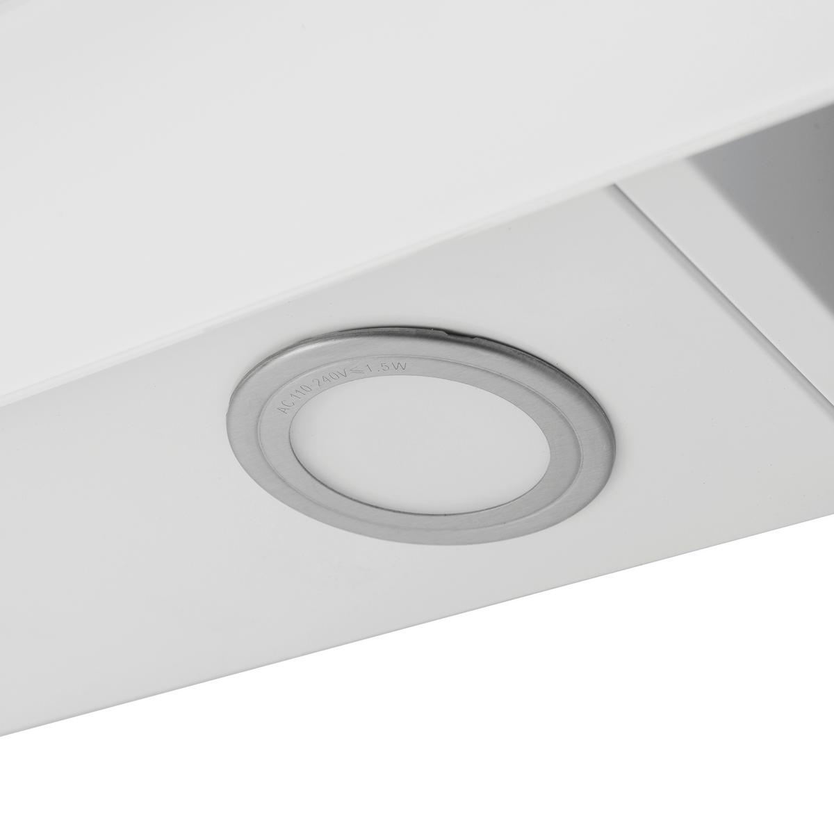 Dunstabzugshaube Svea Weiß B: 60 cm, Led - Weiß, Trend, Glas/Metall (60/73,9-111,9/35cm) - Respekta
