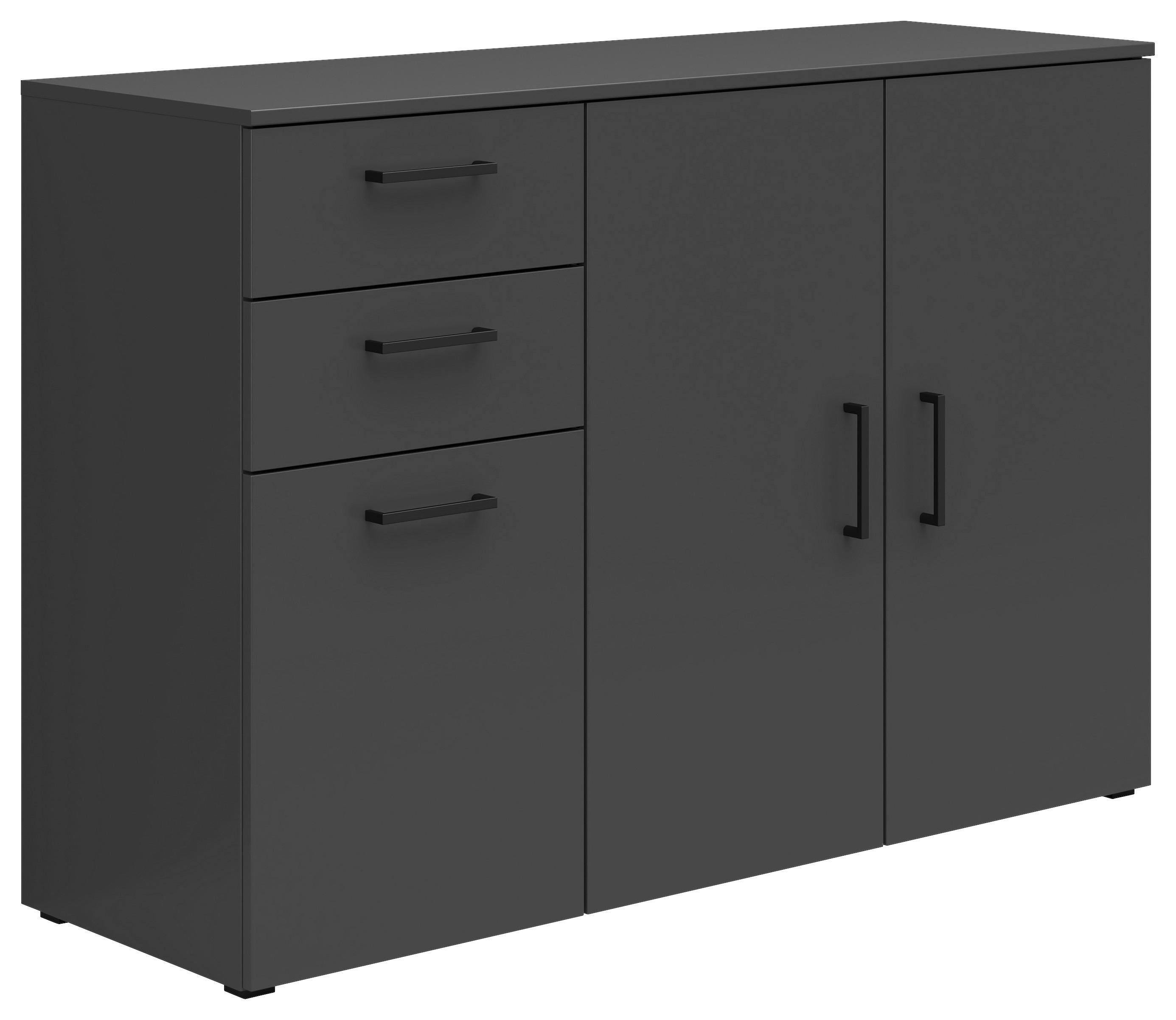 Kommode Multi,cab.3d/2drawers,s588-Kom - Anthrazit/Graphitfarben, MODERN, Holzwerkstoff (120/83/40cm)