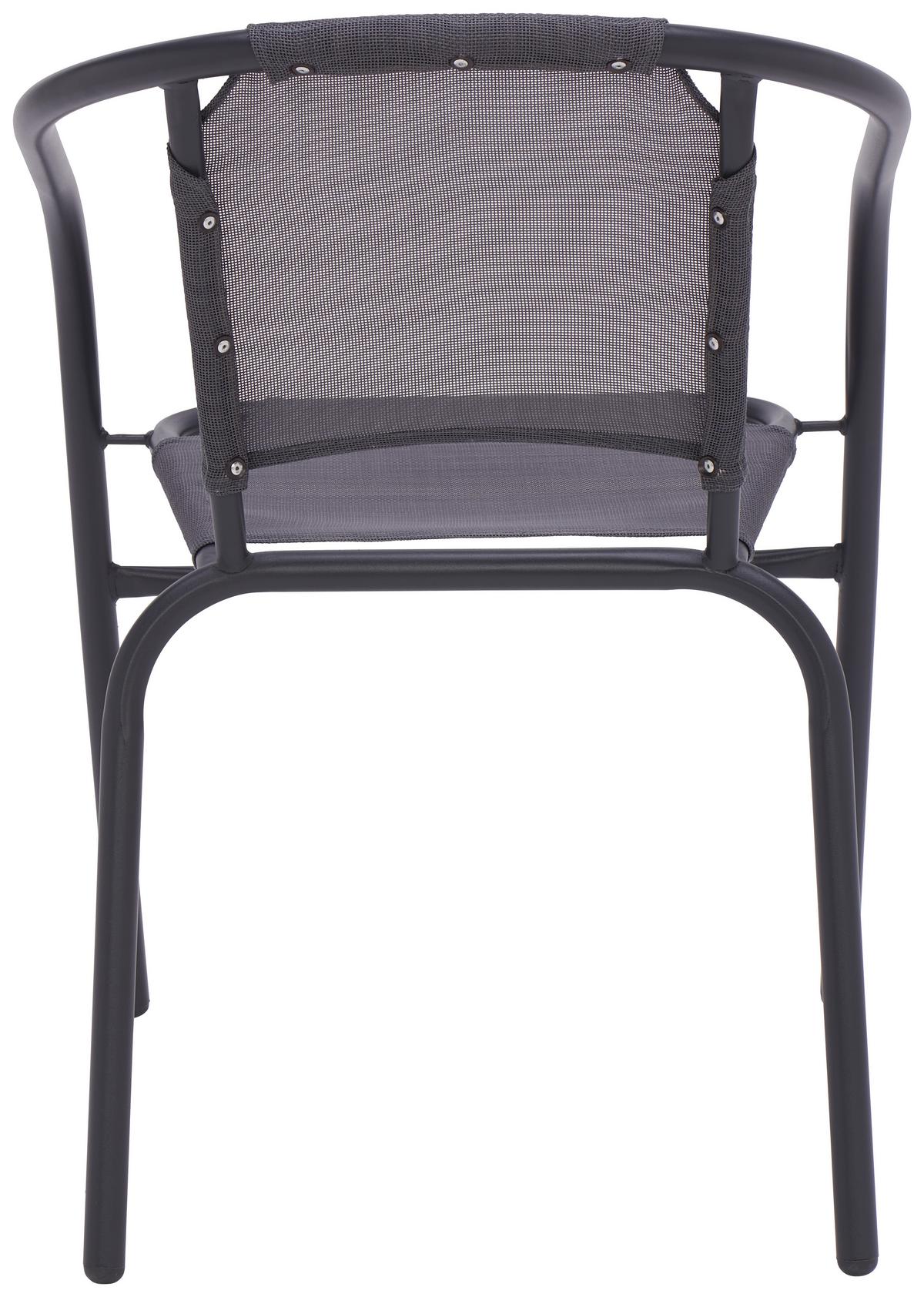 Gartensessel Stapelbar Linda Stahl/Textilene - Anthrazit, MODERN, Textil/Metall (51/73/59cm) - Ondega