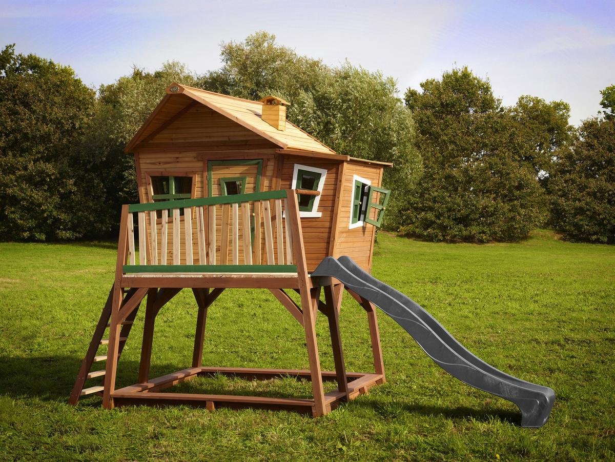 Spielturm A030.150.80 - Braun/Grau, KONVENTIONELL, Holz (432/288/193cm) - Ambia Garden