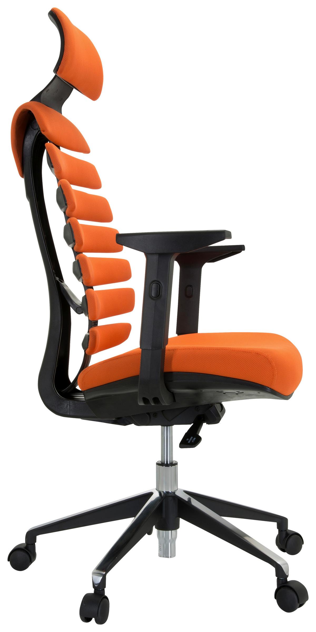 Drehstuhl in Orange mit verstellbarer Rückenlehne