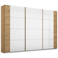 Schwebetürenschrank Artemis B: 271 cm Weiß/Eiche Dekor - Weiß/Eiche Artisan, MODERN, Glas/Holzwerkstoff (271/210/62cm) - Rauch Möbel