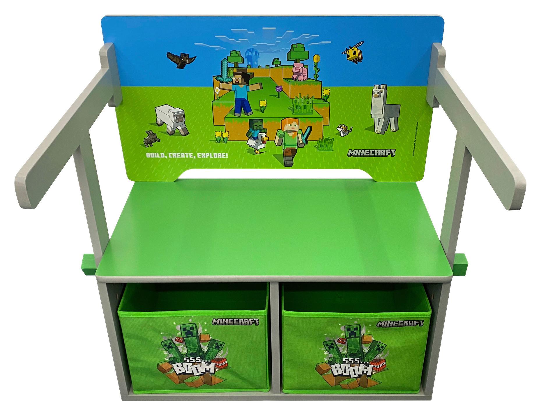 Kindersitzbank Minecraft - Multicolor, MODERN, Holzwerkstoff/Textil (65,4/60/35cm) - Minecraft