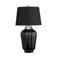 Tischlampe Bexley Schwarz/ Nickelfarben - Schwarz/Nickelfarben, Design, Keramik/Textil (30/56.2cm) - Elstead Lighting