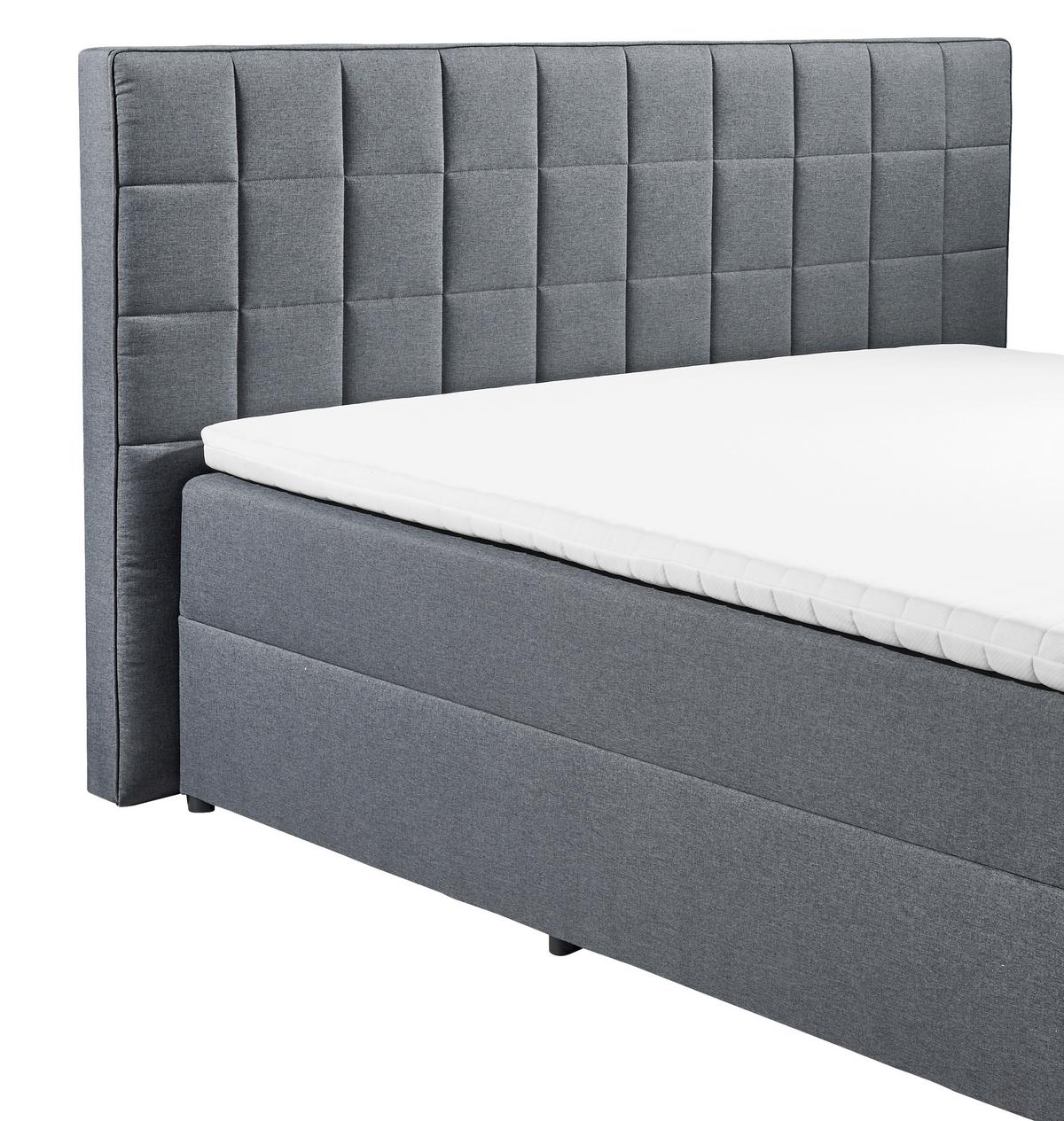 Boxspring postel ALASKA 180x200 cm antracit - antracitová, Basics, kompozitní dřevo/textil (180/200cm) - MID.YOU