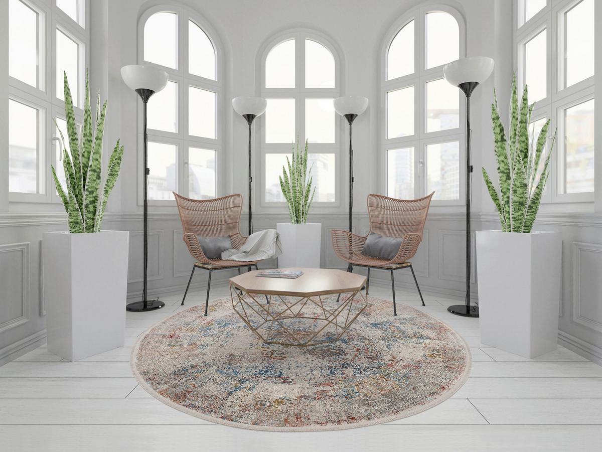 Webteppich Avignon Multicolor Rund Ø 160 cm - Multicolor, Design, Textil (160cm) - Dieter Knoll