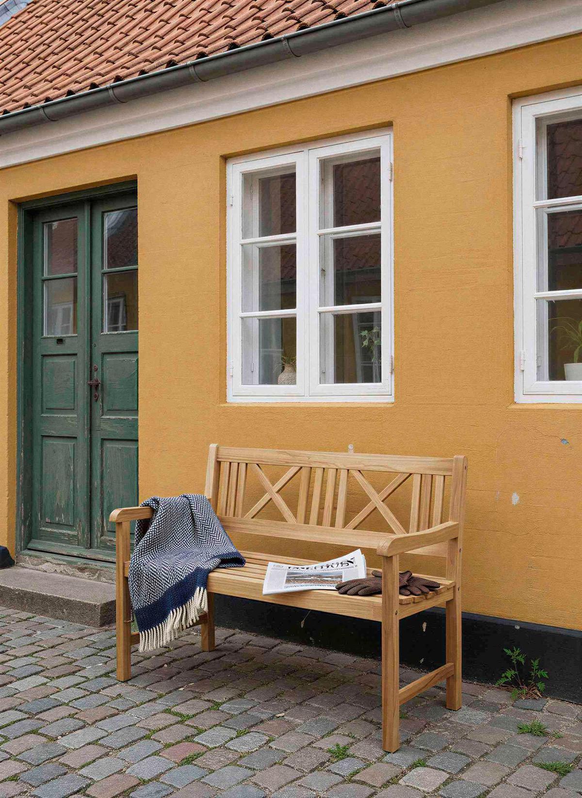 Gartenbank Teakholz 2-Sitzer Rosenborg - Naturfarben/Teakfarben, Natur, Holz (58/89/120cm) - Gardenson