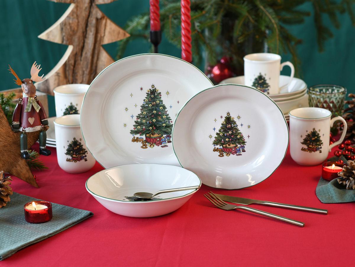 KOMBINOVANÝ SERVIS TANNENBAUM KOMBISERVICE - viacfarebná/biela, Basics, keramika - Creatable