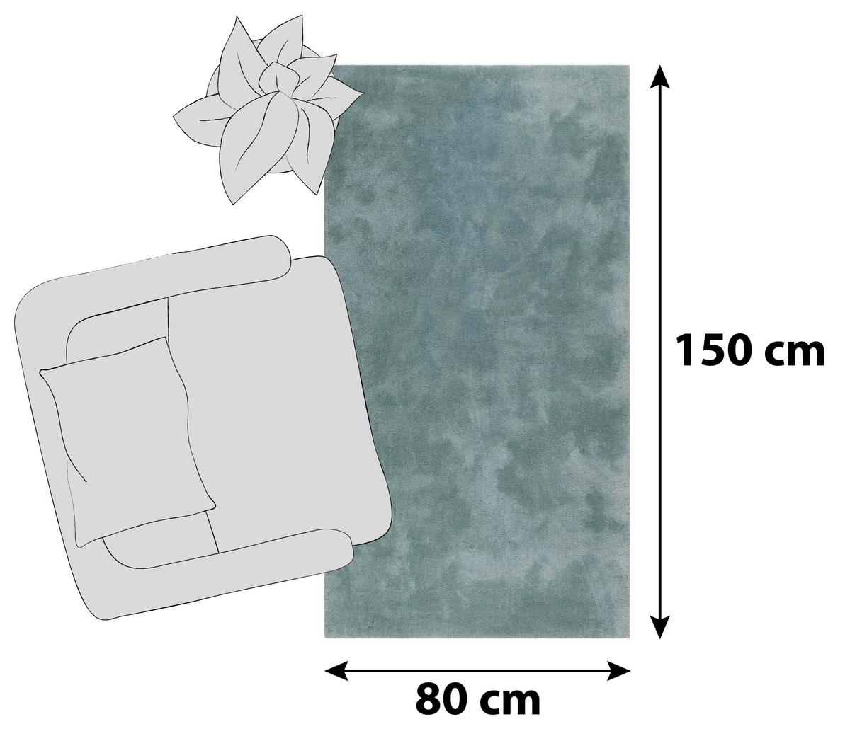 Hochflorteppich Relaxx Türkis 80x150 cm - Türkis, Basics, Textil (80/150cm) - Esprit