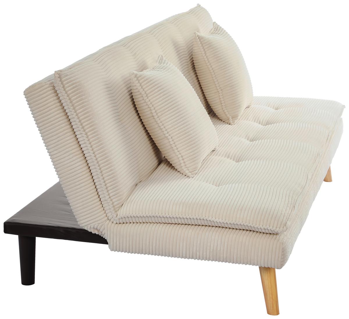 Schlafsofa Passau Weiß B: 181 cm - Schwarz/Weiß, Basics, Holz/Textil (181/77/92cm) - P & B