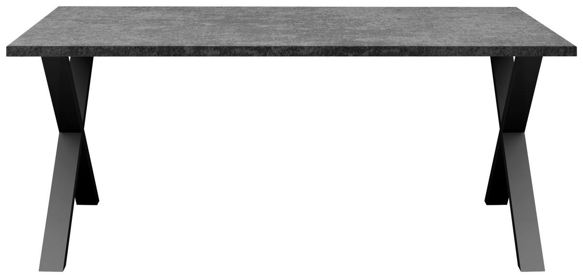 Esstisch Alex Graphitfarben, Schwarz - Schwarz/Graphitfarben, MODERN, Holzwerkstoff/Metall (200/100/78cm) - Livetastic