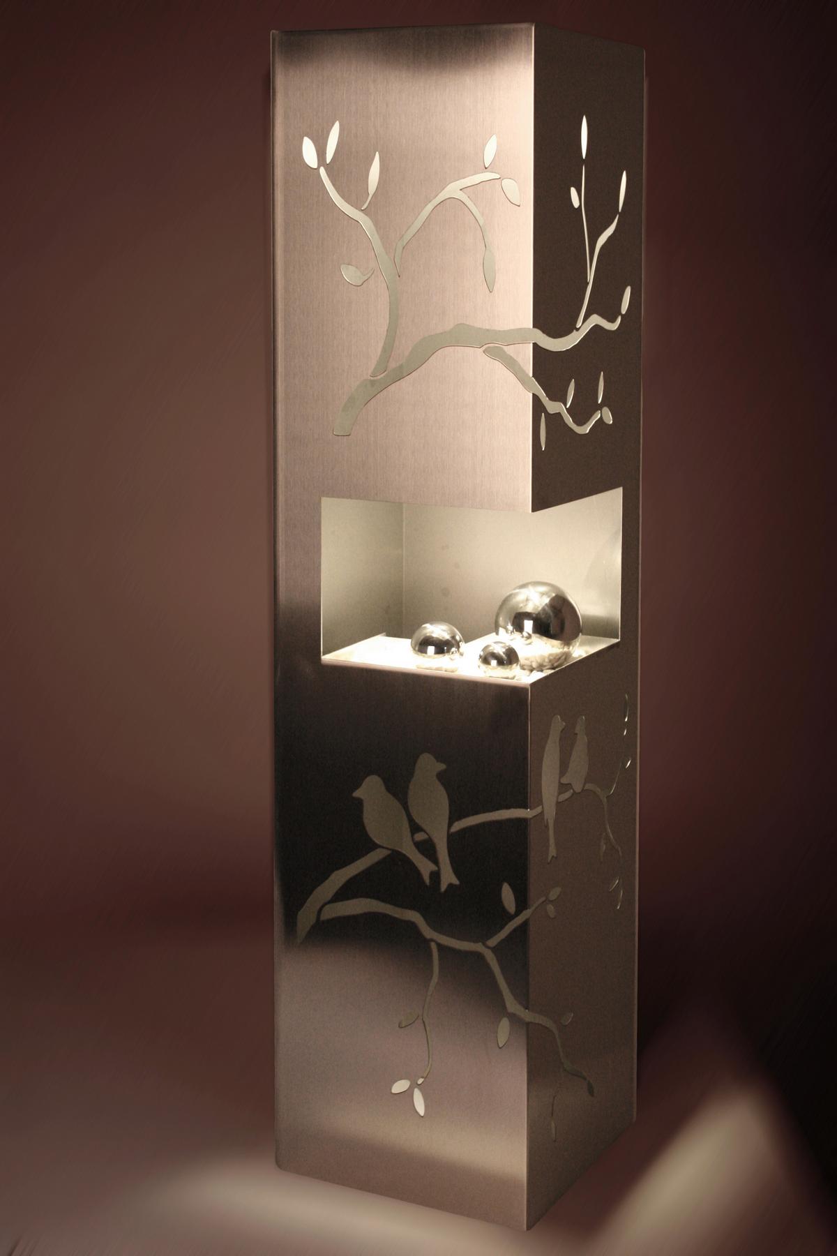 Dekosäule Tender - Silberfarben, Basics, Metall (25/100/25cm) - Gardenson