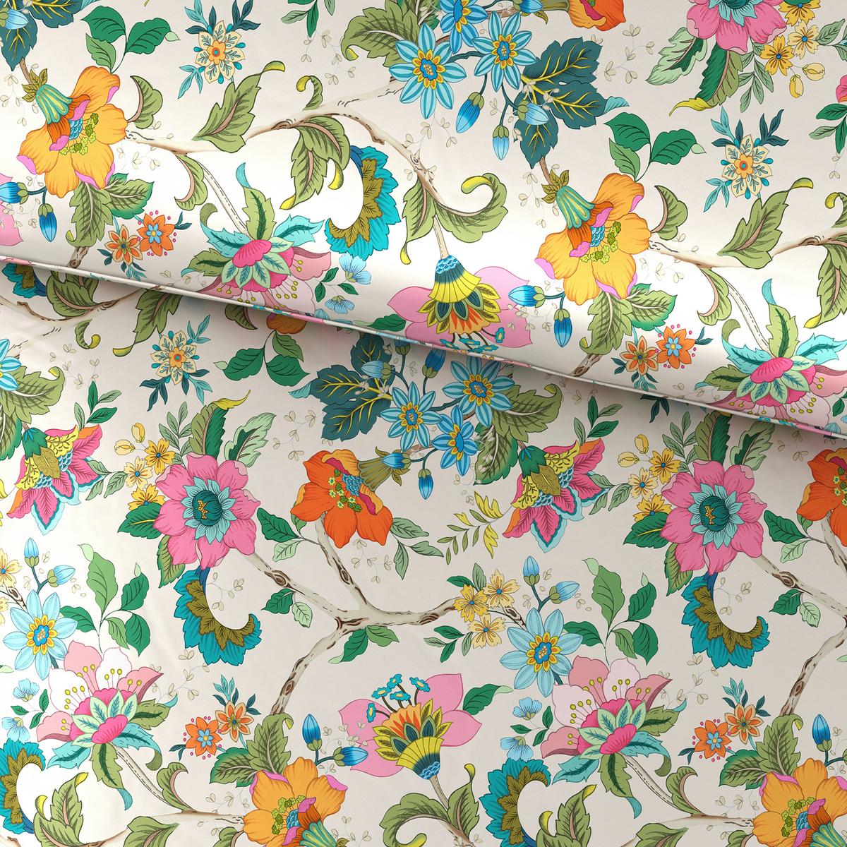 Povlečení Kamia allover, 70/90 140/200cm - růžová/tyrkysová, Romantický / Rustikální, textil (140/200cm) - Mömax