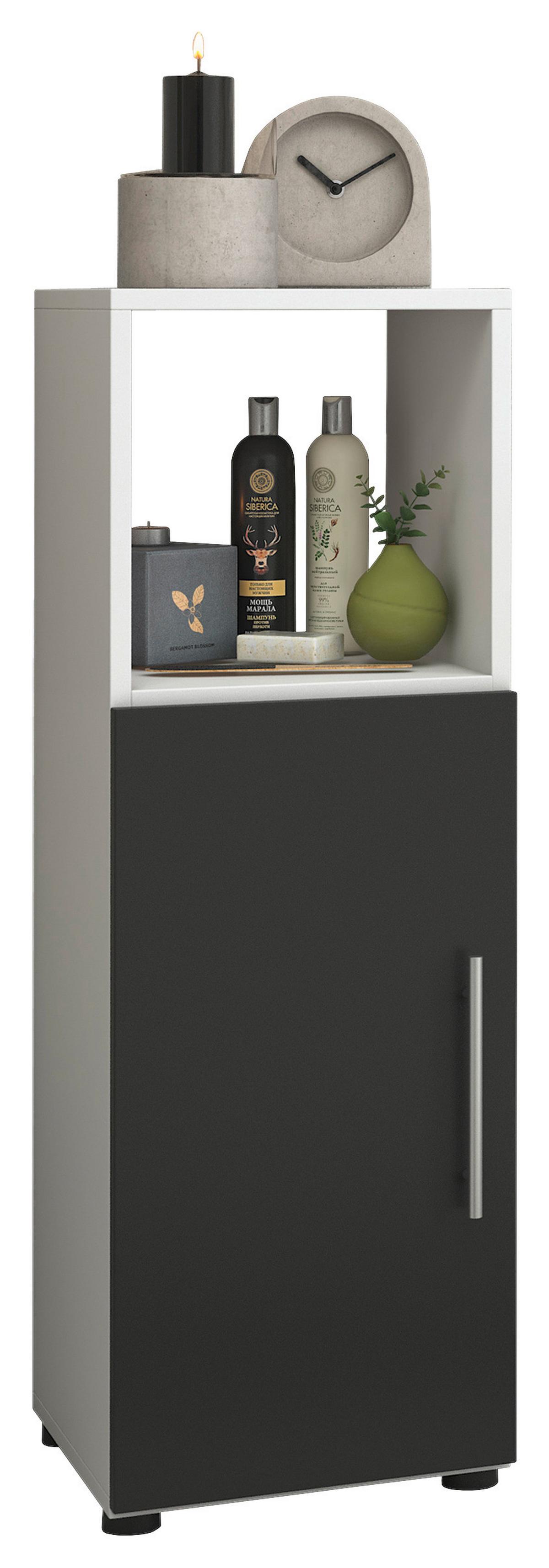 Badmöbel-Set 4-Tlg. Flandu II B: 122 cm Schwarz/Weiß - Schwarz/Weiß, MODERN, Holzwerkstoff (122cm) - MID.YOU