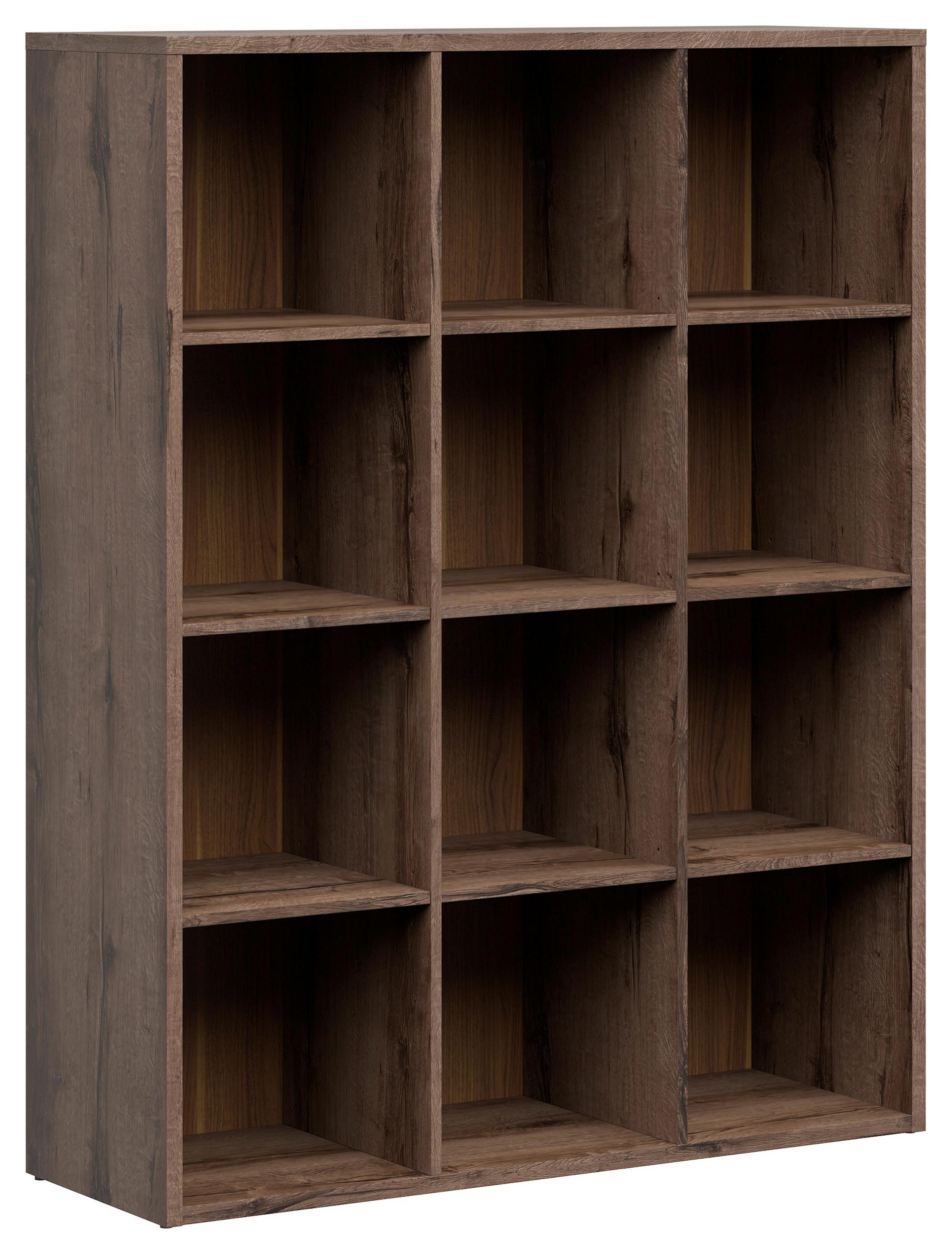 REGAL NEPO PLUS BOOKSHELF - Eichefarben/Schwarz, Design, Holzwerkstoff (114/146,5/38,5cm)