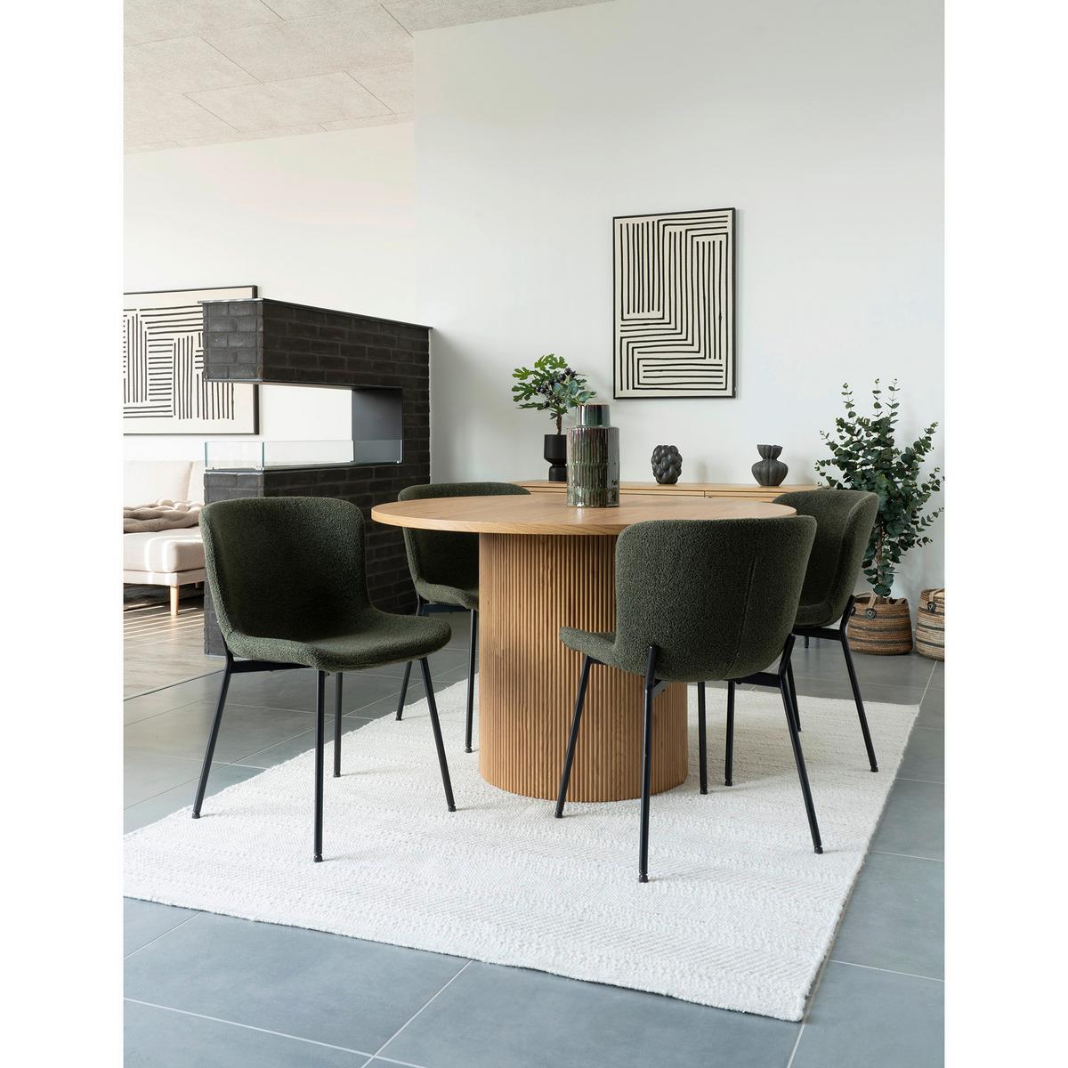 Stuhl-Set Maceda Dunkelgrün B: 48 cm - Dunkelgrün/Schwarz, MODERN, Textil/Metall (48/83/59cm) - MID.YOU