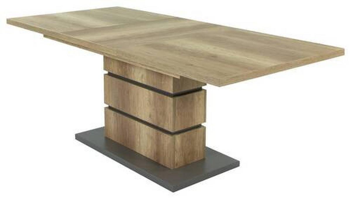 Esstisch ausziehbar Bea 140-190x86 cm Eiche Dekor - Anthrazit/Braun, MODERN, Holzwerkstoff (140/86/75cm) - MID.YOU