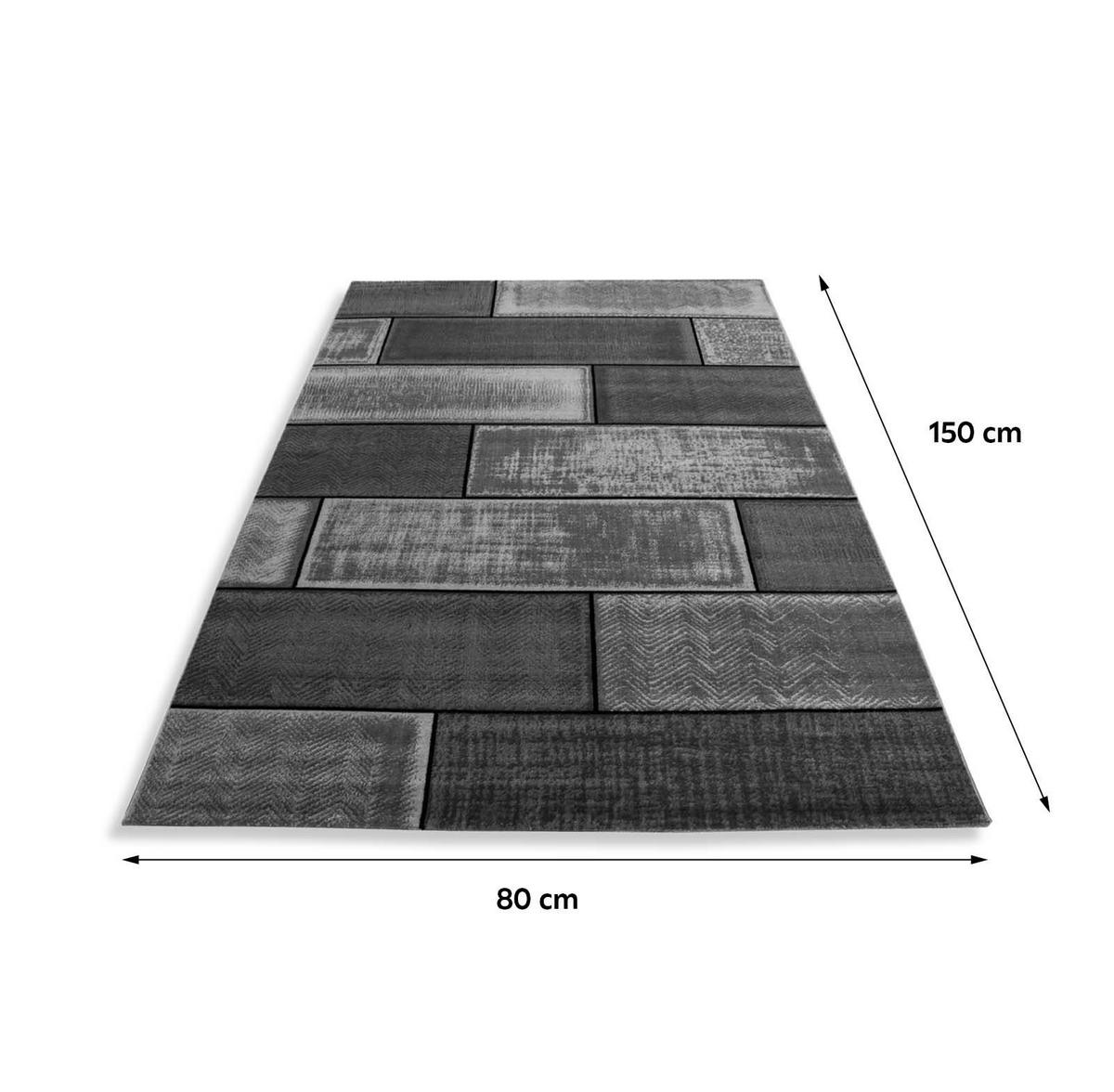 Webteppich Anthrazit Naturfaser Plus Black 80x150cm - Schwarz, KONVENTIONELL, Textil (80/150cm) - Novel