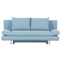 Schlafsofa Sorini, Hellblau B: 194 Cm - Chromfarben/Schwarz, Design, Textil (194/73/91cm) - MID.YOU