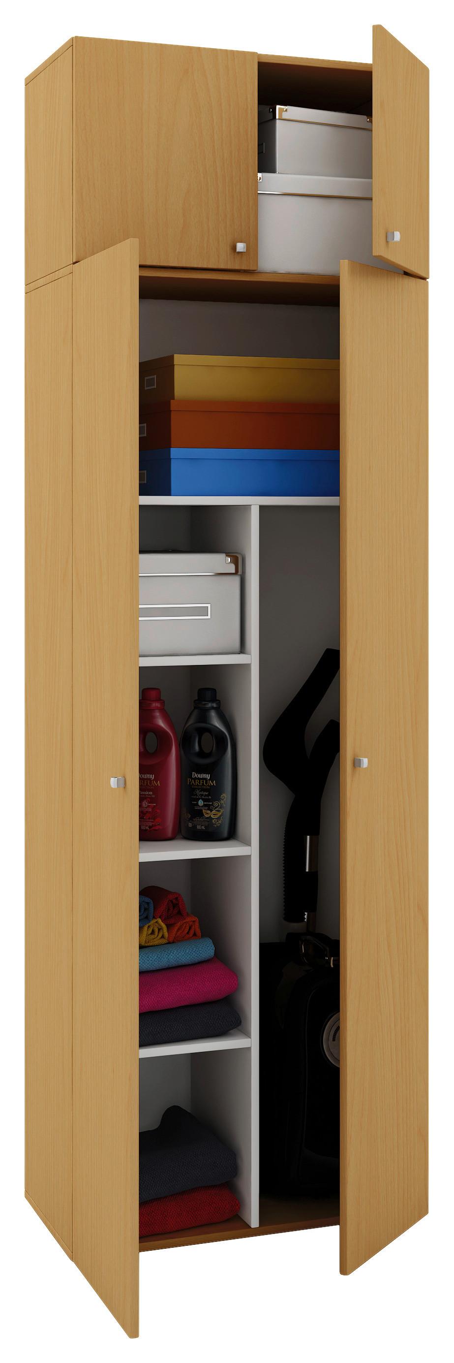 Viacúčelová skriňa VANDOL, farba buka - farba buka/čierna, Modern, kompozitné drevo/plast (70/218/39cm) - MID.YOU