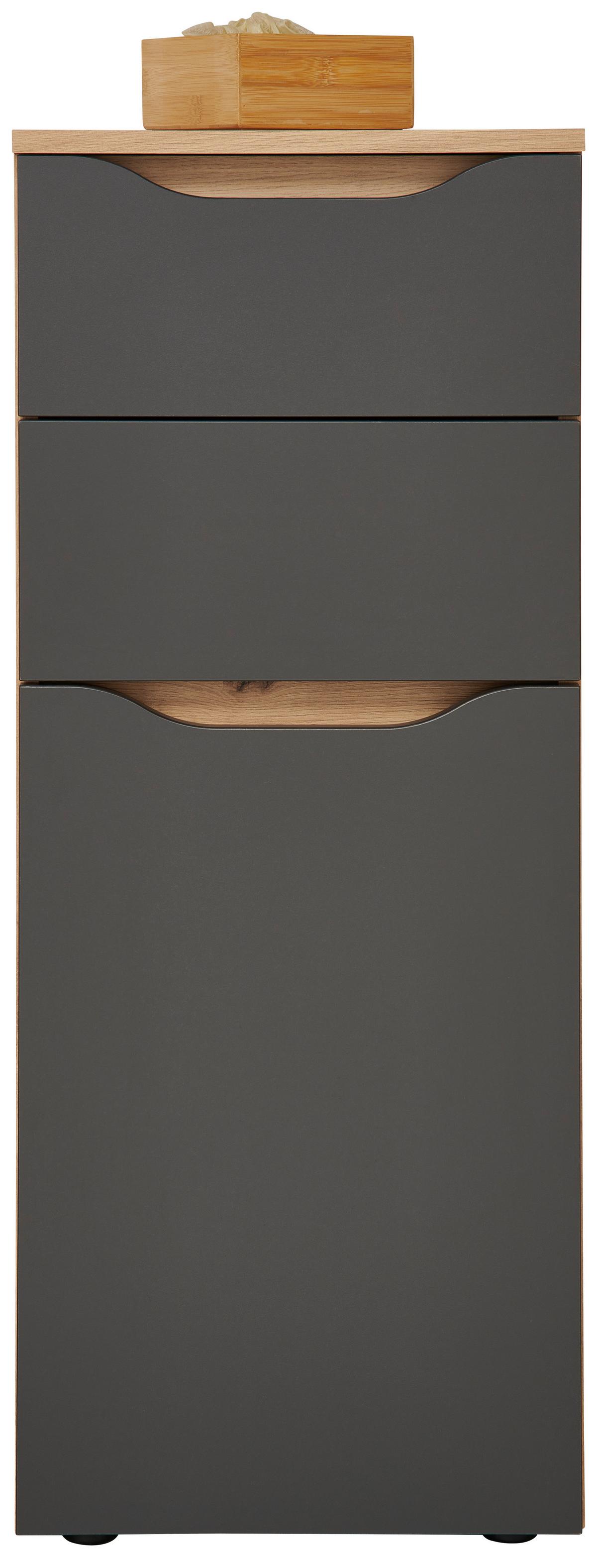 SPODNÁ SKRINKA GIGA - čierna/farba duba, Modern, kompozitné drevo/plast (40/102/30cm)