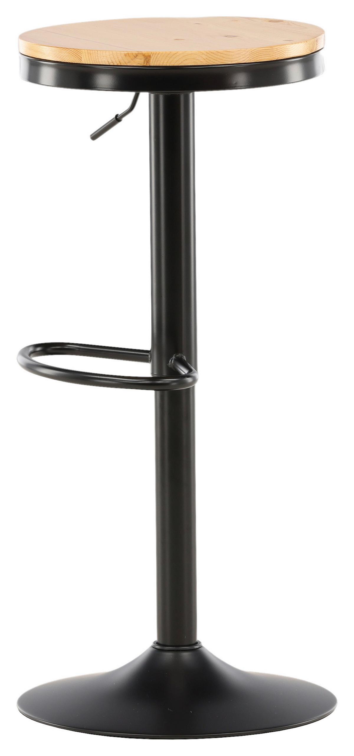 Barhocker-set Conway - Beige/Schwarz, Design, Holz/Metall (36.5/80/37cm) - Livetastic