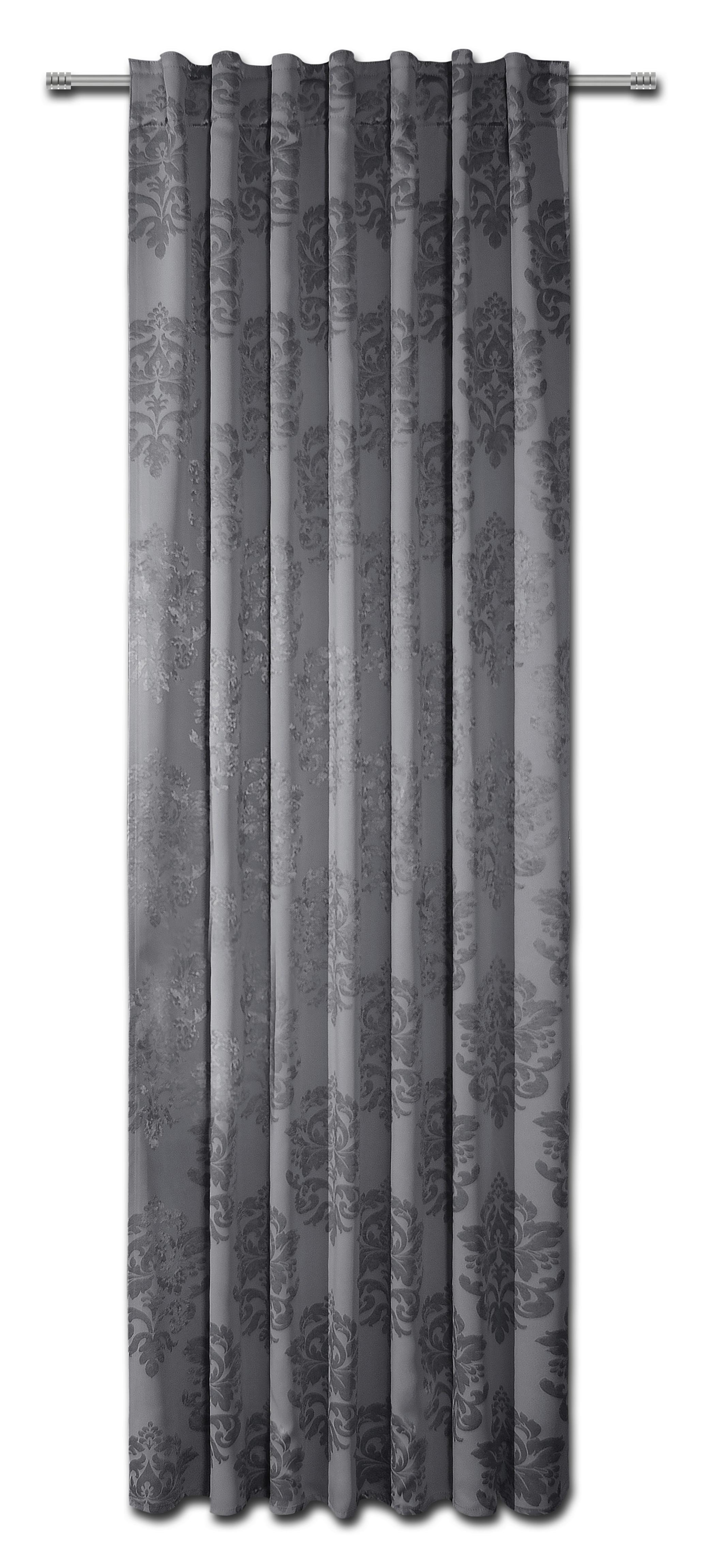 Vorhang Mit Schlaufen und Band Jena 135x245 cm Grau - Grau, ROMANTIK / LANDHAUS, Textil (135/245cm) - James Wood