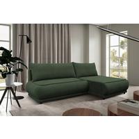 Ecksofa Paros Dunkelgrün 277x179 Cm - Dunkelgrün/Schwarz, Design, Textil (277/179cm) - MID.YOU