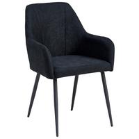 Armlehnstuhl Adelina Schwarz Gepolstert - Schwarz, LIFESTYLE, Textil/Metall (56/87/60cm) - MID.YOU