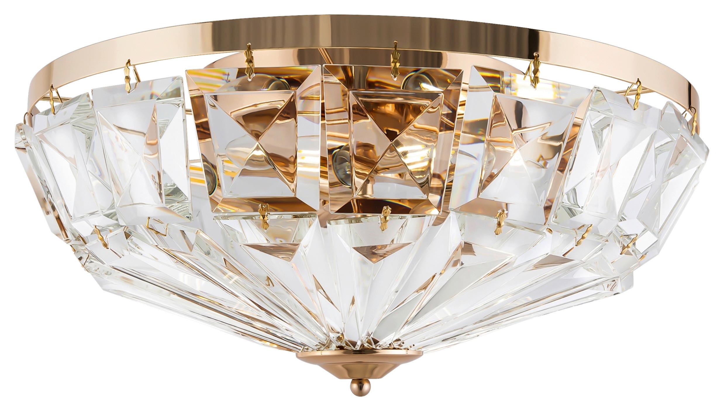 DECKENLEUCHTE FACET - Goldfarben, Basics, Glas/Metall (48,6/22,8cm) - MAYTONI