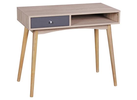 Schreibtisch Teilmassiv mit Stauraum B 90cm H 78cm Samo - Eichefarben/Grau, MODERN, Holz/Holzwerkstoff (90/78/45cm) - Livetastic Schreibtisch Teilmassiv mit Stauraum B 90cm H 78cm Samo - Eichefarben/Grau, MODERN, Holz/Holzwerkstoff (90/78/45cm) - Livetastic