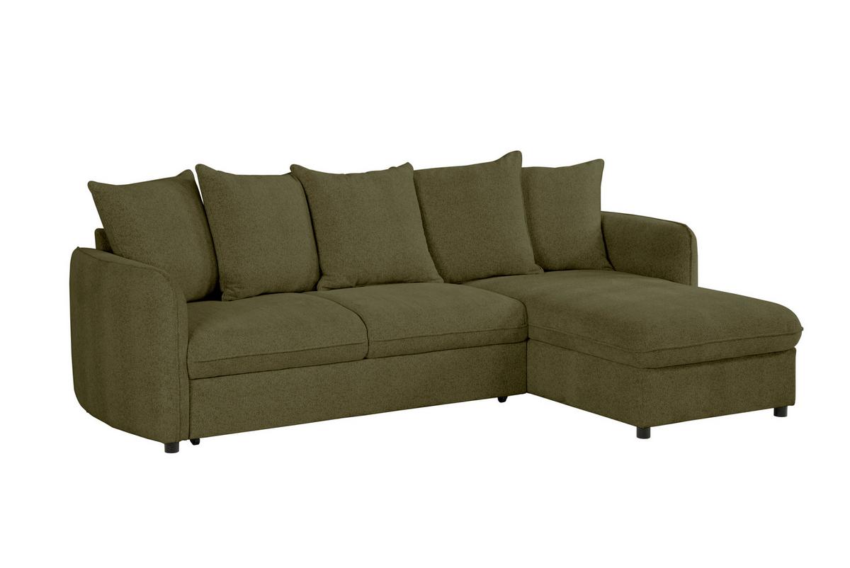 Ecksofa Costo Olivgrün S: 254 cm - Olivgrün, Design, Textil (254/160cm) - MID.YOU