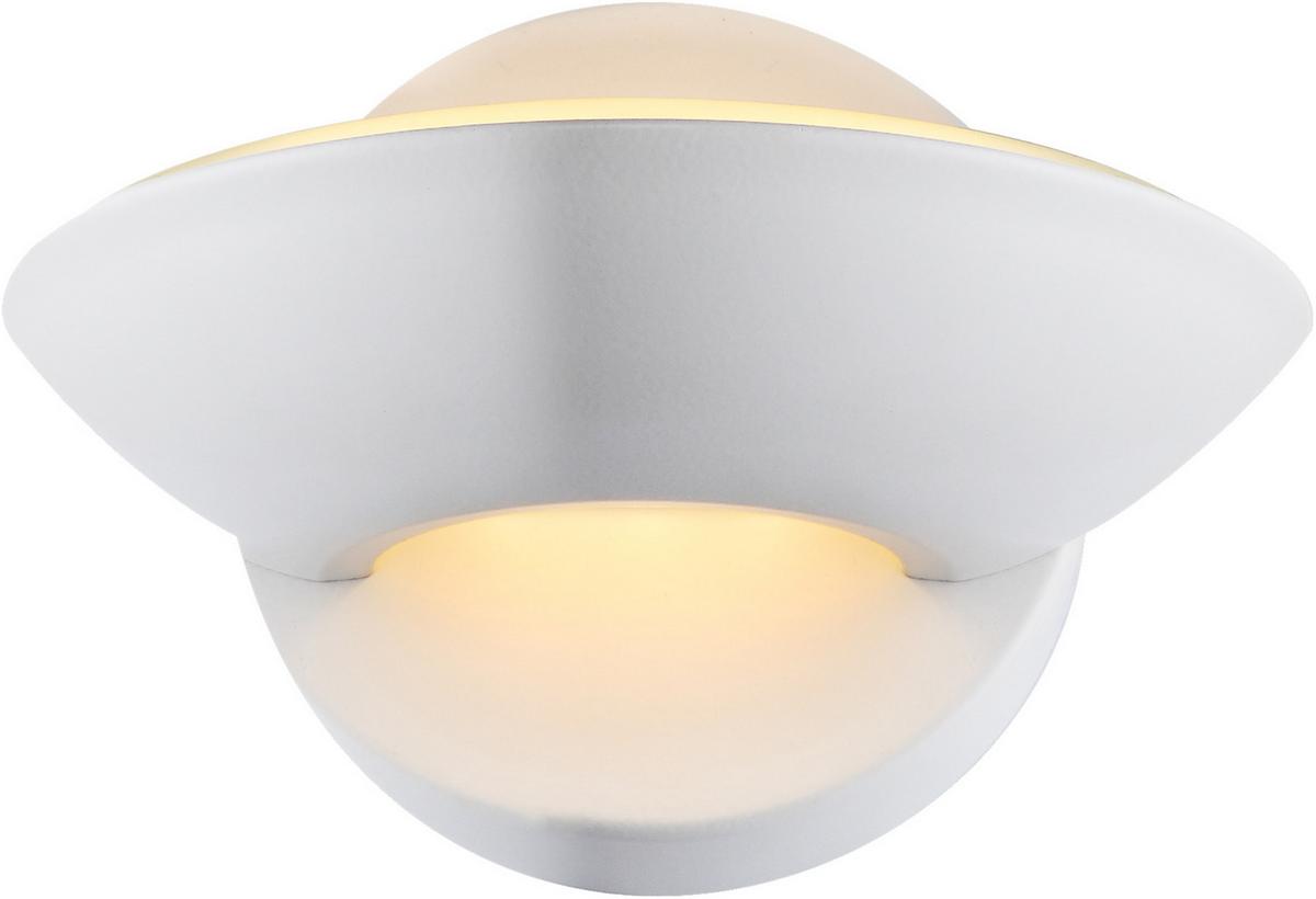 LED-Wandleuchte 1-Flammig Halbrunde Form Weiß - Weiß, Design, Glas/Metall (16,5/11cm) - Globo