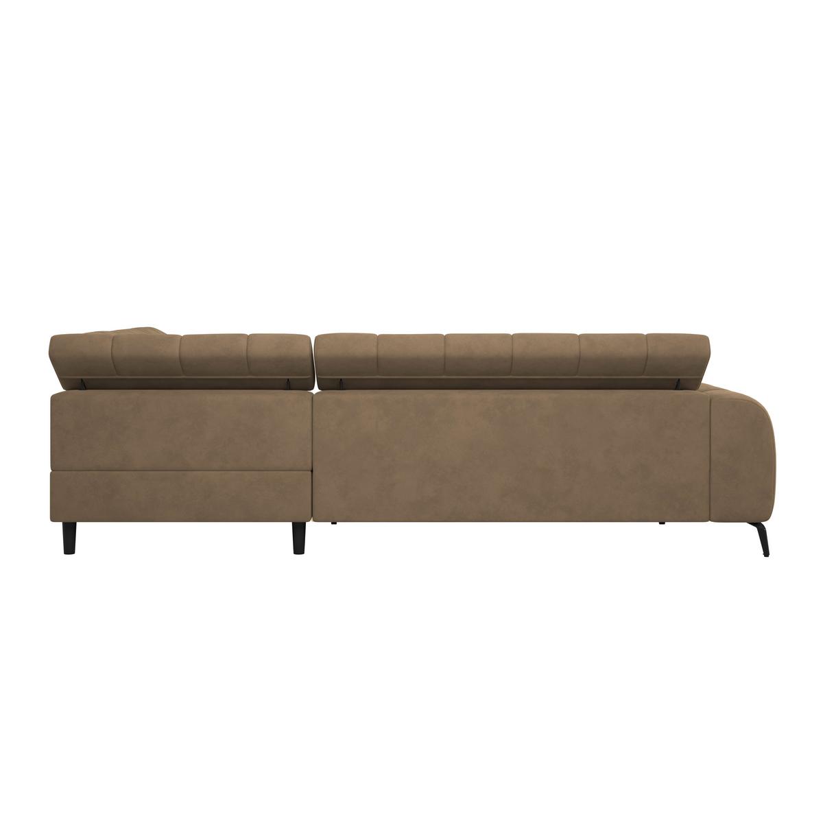 Ecksofa Volf rechts new Braun, S: 261x203 cm - Khaki/Schwarz, Trend, Kunststoff/Textil (261/203cm)
