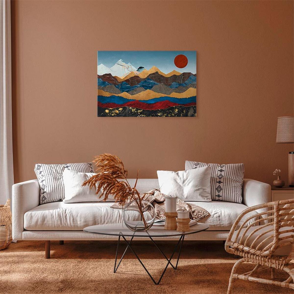 Leinwandbild Blau Multicolor B: 90 cm - Blau/Multicolor, Basics, Holz/Textil (90/60/1,2cm) - artgeist