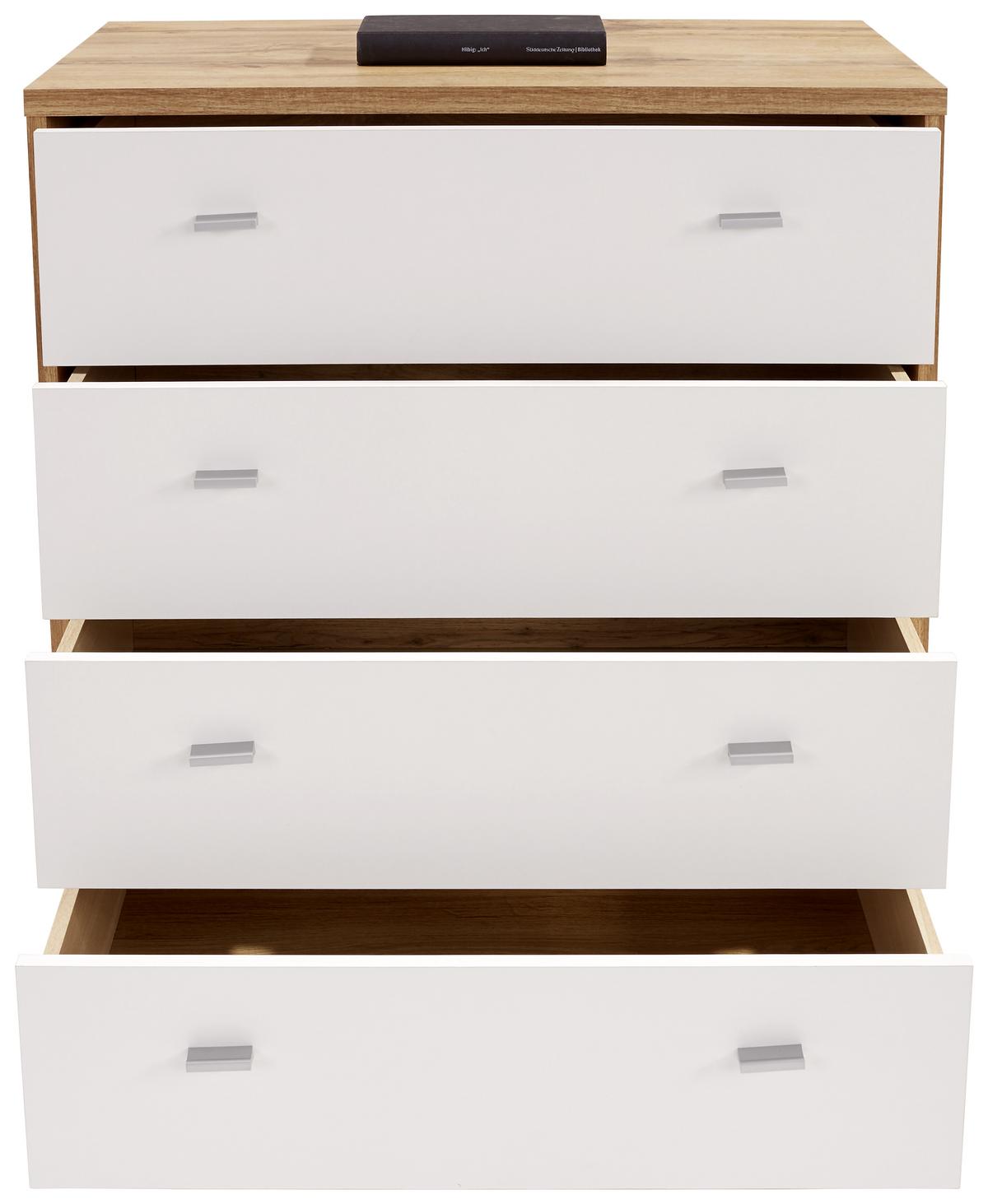 KOMODA 4-YOU NEW YUK06 - čierna/biela, Modern, kompozitné drevo (74/85,4/44,5cm)