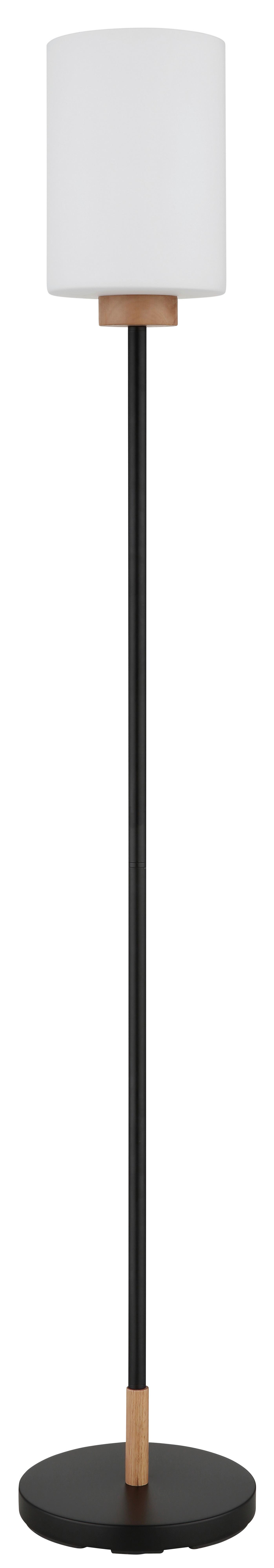 STOJACÍ LAMPA ROWENA - bílá/barvy dubu, Design, kov/dřevo (25/150cm) - Globo