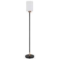 STOJACÍ LAMPA ROWENA - bílá/barvy dubu, Design, kov/dřevo (25/150cm) - Globo