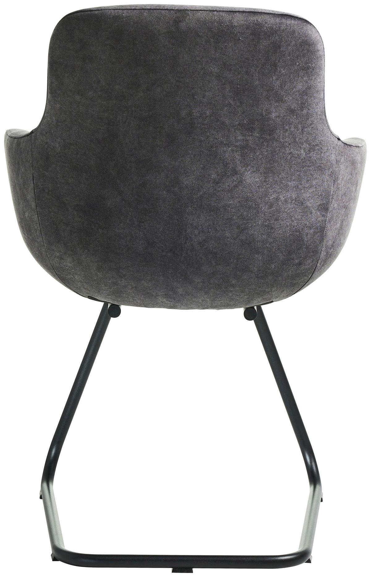 STOLIČKA S PODRÚČKAMI SWING-CHA - čierna/tmavosivá, Basics, kov/textil (62/89/61cm) - Celina Home