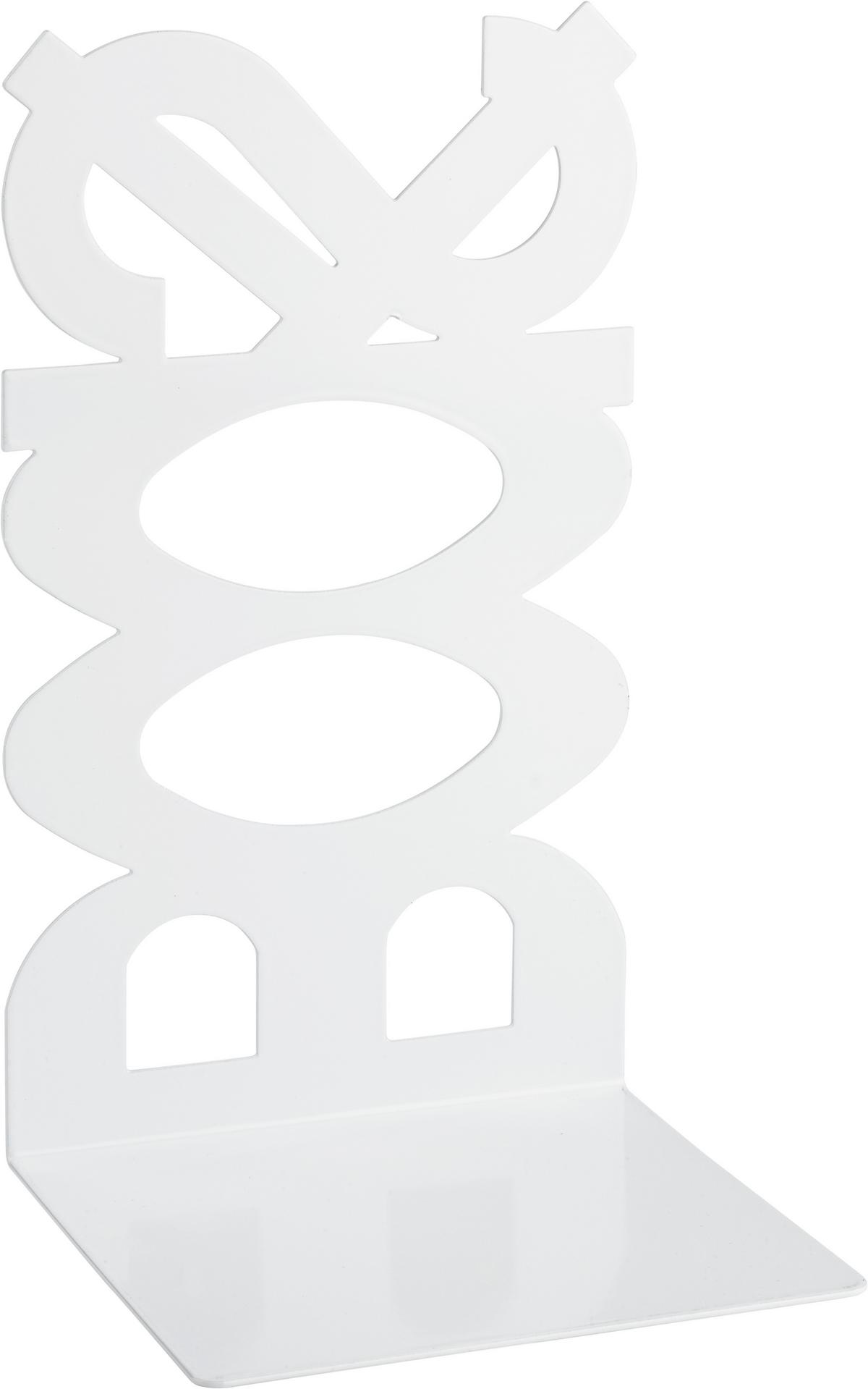 PODPĚRA KNIH BOOKS - bílá, kov (12/21/11cm)