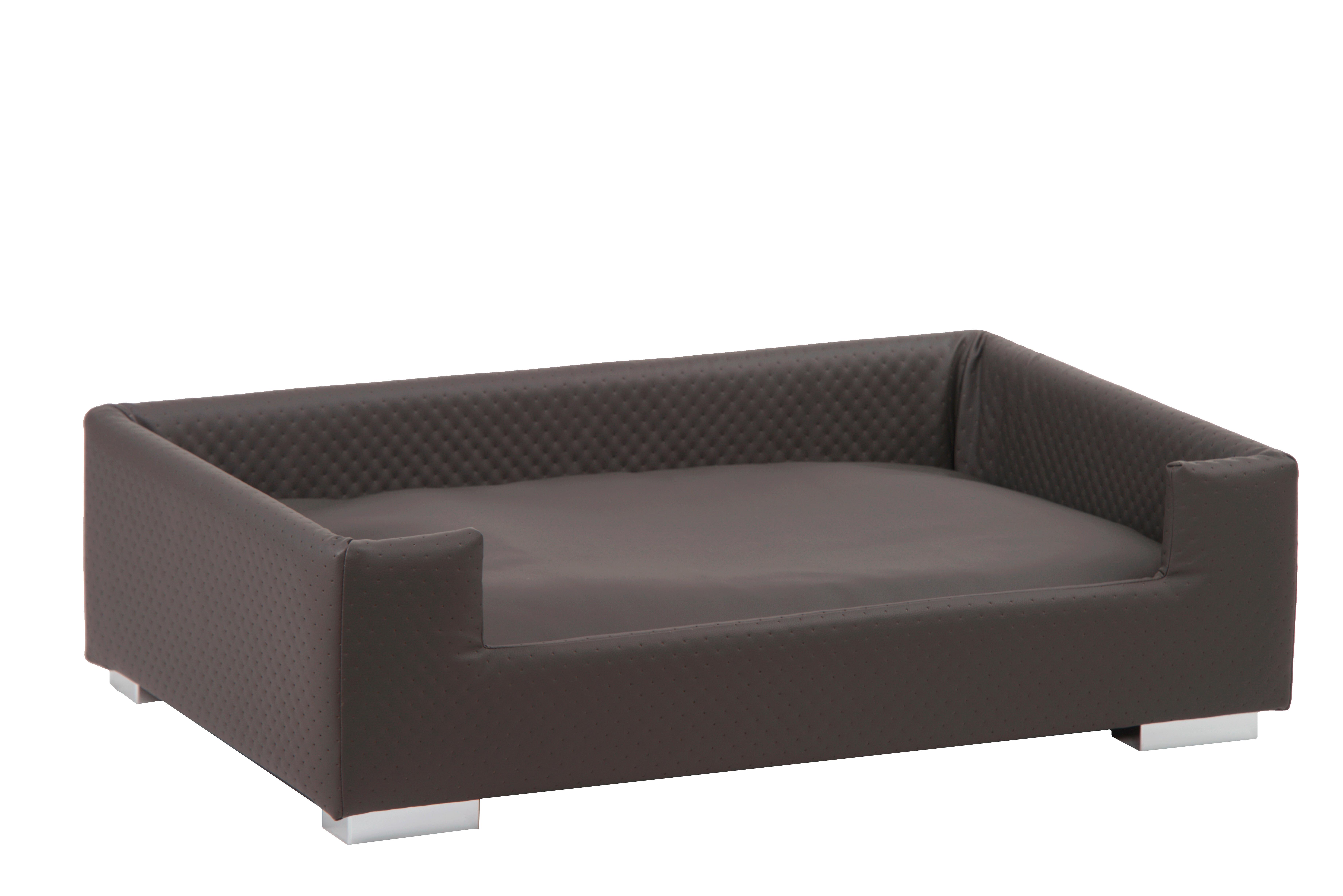 Hundesofa Murphy LxBxH 57x91x25 cm Taupe Lederlook