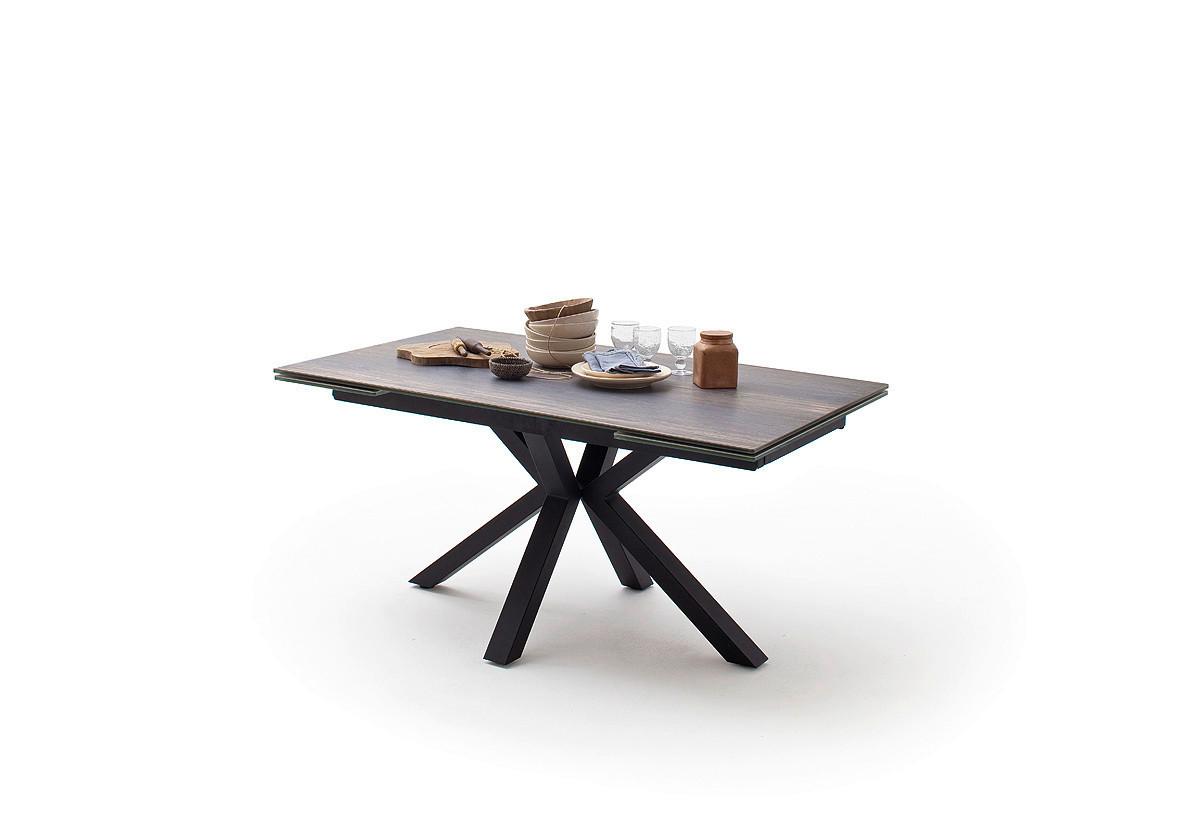 Ausziehtisch Nagano 160-240x76x90 Cm Braun - Schwarz/Braun, Trend, Keramik/Metall (160-240/76/90cm)
